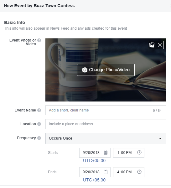 event creation on facebook